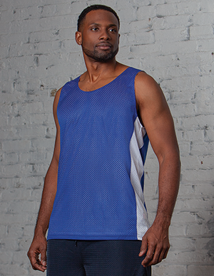 #B110 / Core Mesh Men's Reversible Tank Top (White Panels)