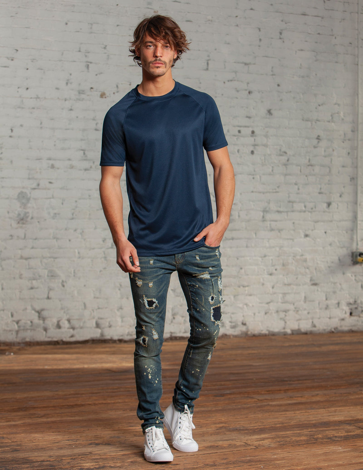#E104 / Basic Training Men's Crew Neck Raglan Tee