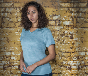 #G122 / Defender Heather Women's V-Neck Tee