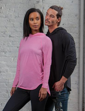 #H212 / Varsity Lightweight Droptail Long Sleeve Hoodie (Unisex)