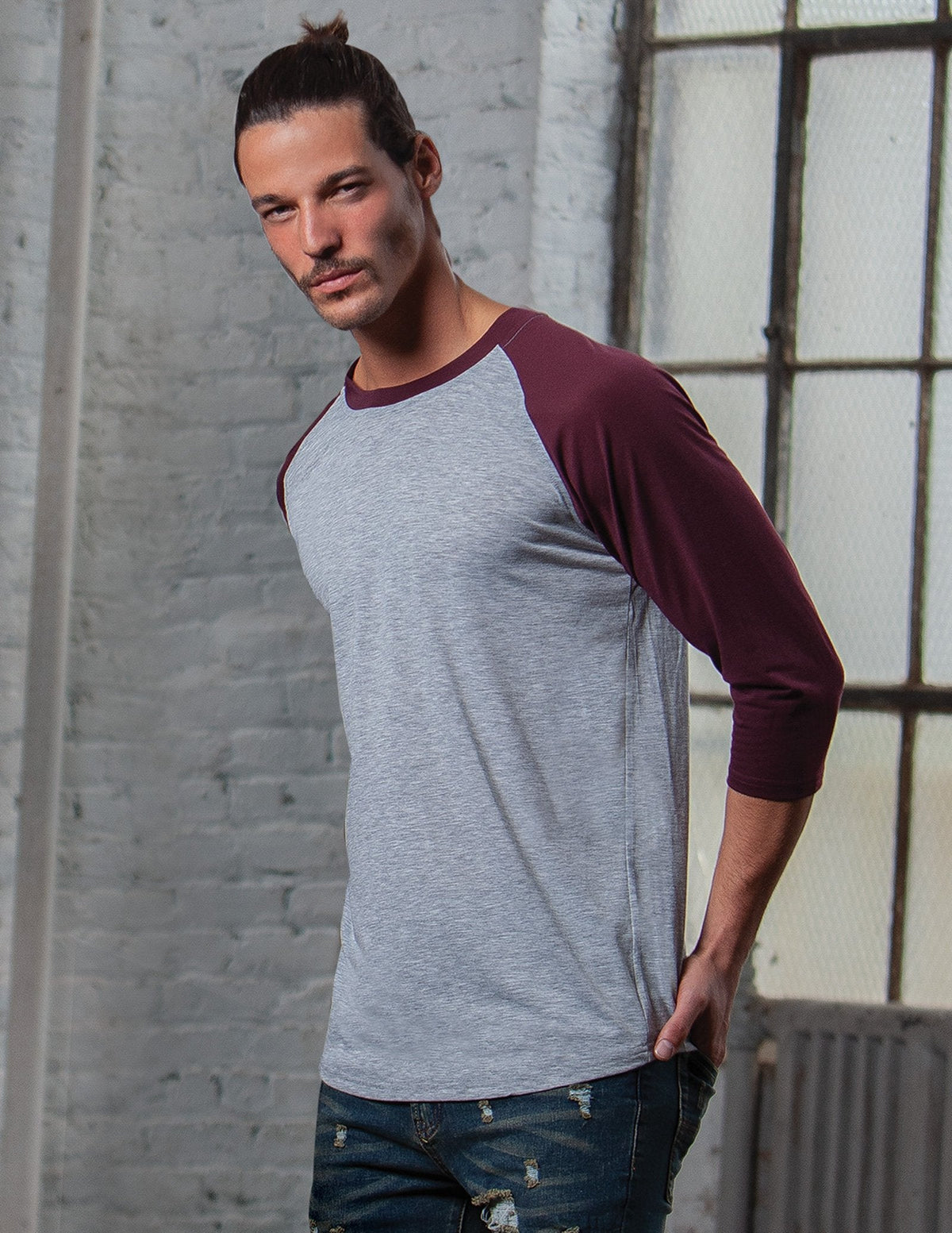 #H214 / Varsity Men's 3/4 Sleeve Baseball Tee
