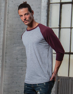 #H214 / Varsity Men's 3/4 Sleeve Baseball Tee