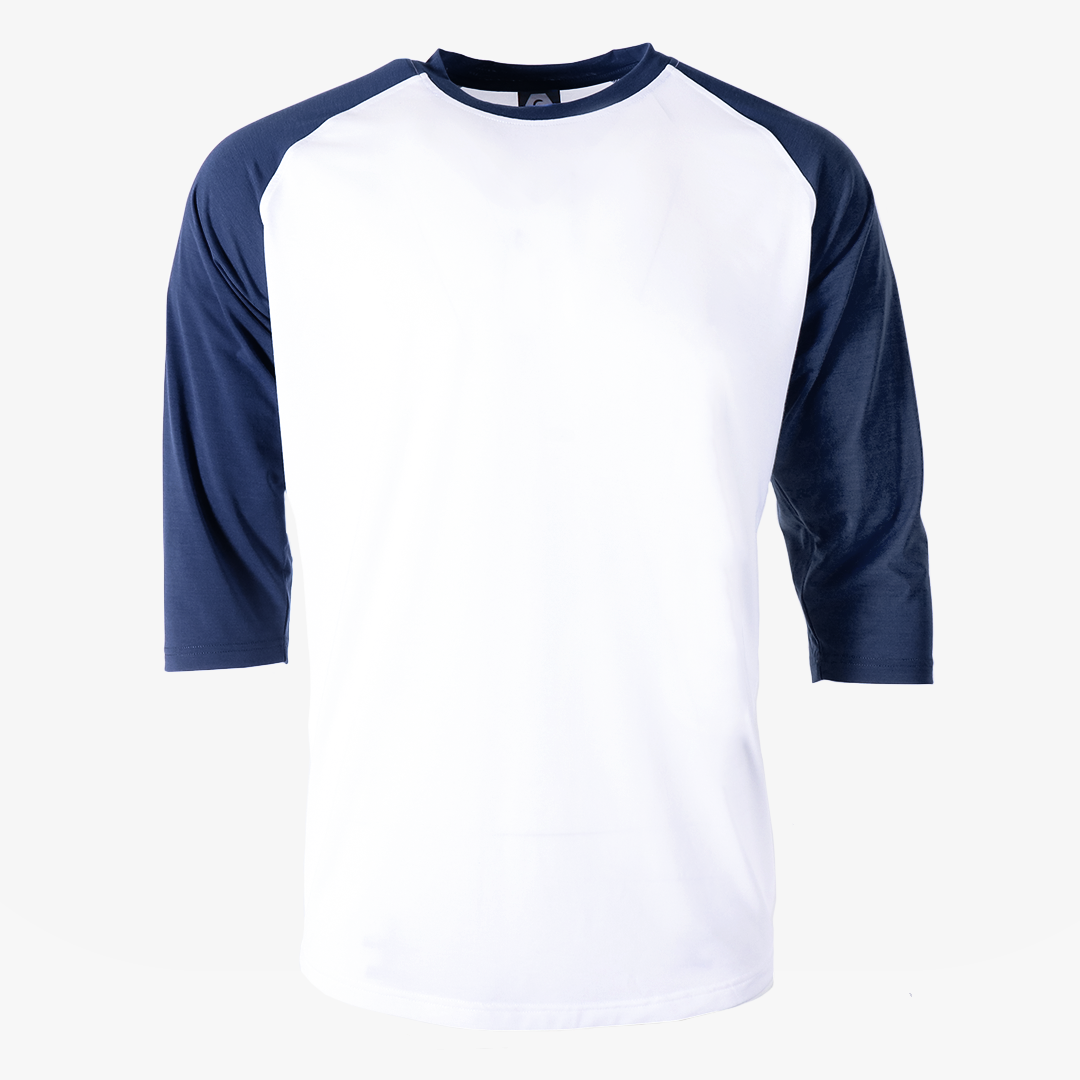 #H215 - Varsity Men's 3/4 Sleeve Baseball Tee White Body