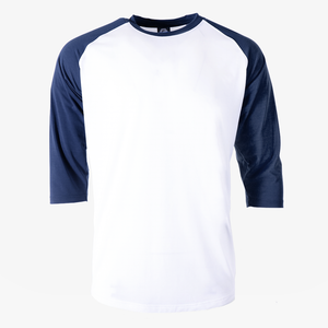 #H215 - Varsity Men's 3/4 Sleeve Baseball Tee White Body
