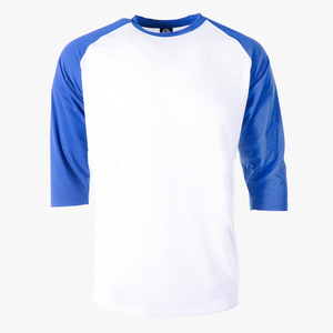 #H215 - Varsity Men's 3/4 Sleeve Baseball Tee White Body