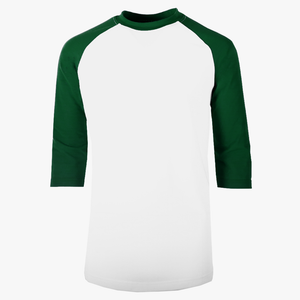 #H227Y / Varsity Youth 3/4 Sleeve Baseball Tee White Body