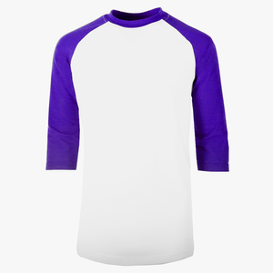 #H227Y / Varsity Youth 3/4 Sleeve Baseball Tee White Body